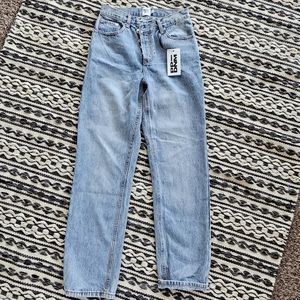 NWT Princess Polly Holly Asymmetric High Rise Straight Leg Jeans US 0 UK 4 EU 32
